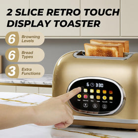 Roter Mond digital timer display shows exact toasting time