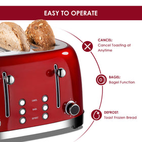 Roter Mond extra-wide 1.5 inch slots for bagels and thick bread