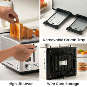 Roter Mond four-slice toaster fits everyday family breakfasts in your kitchen.