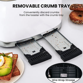 Roter Mond removable crumb tray; quick cleanup after breakfast.