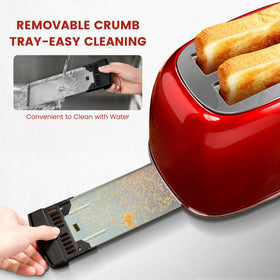 Stainless steel shell of Roter Mond toaster in red