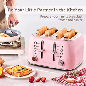 Six browning levels on the Roter Mond 4-Slice Toaster