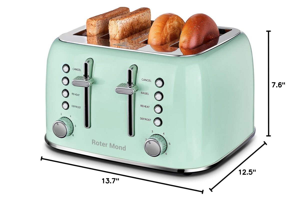 Six browning levels on the Roter Mond toaster for customizable toast