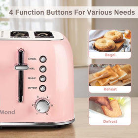 Bagel toast ready with Roter Mond 4-Slice Toaster