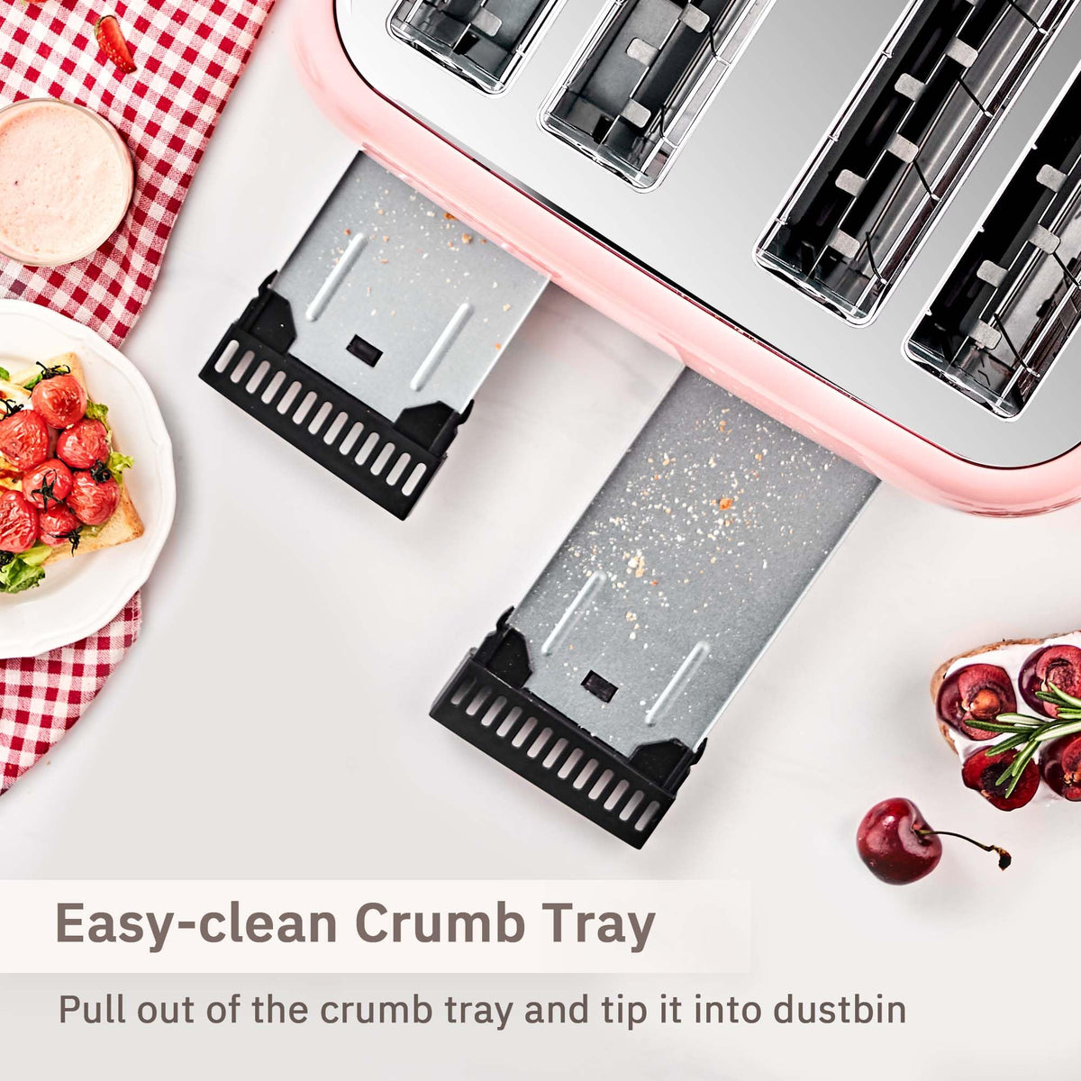 Retro stainless steel finish of the Roter Mond toaster