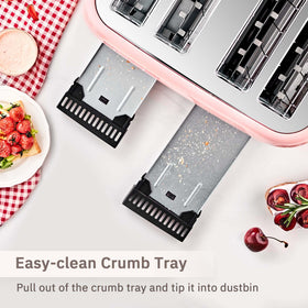 Retro stainless steel finish of the Roter Mond toaster