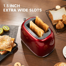 Toaster in bagel mode toasting one side
