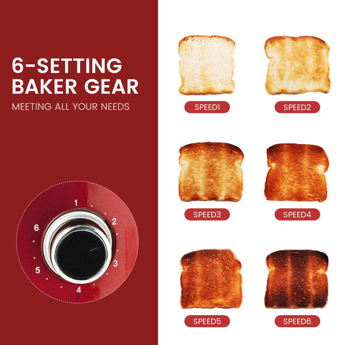 Toaster defrost mode evenly toasts frozen bread