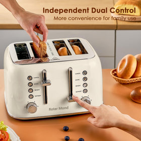 Roter Mond toaster with dual control panels for different browning preferences at once