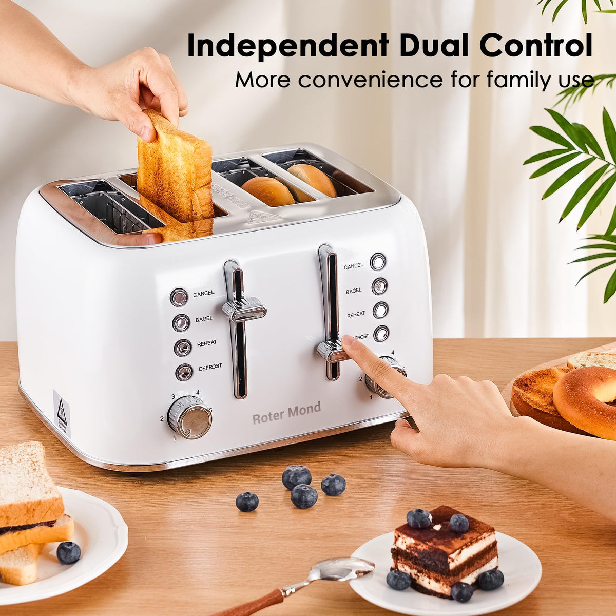 Roter Mond toaster extra wide slots perfect for bagels and English muffins