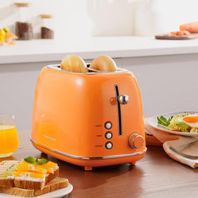 Roter Mond orange finish adds retro aesthetic to modern kitchens.