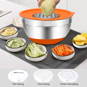 Rottay graters integrated in 4 QT bowl for quick grating during prep