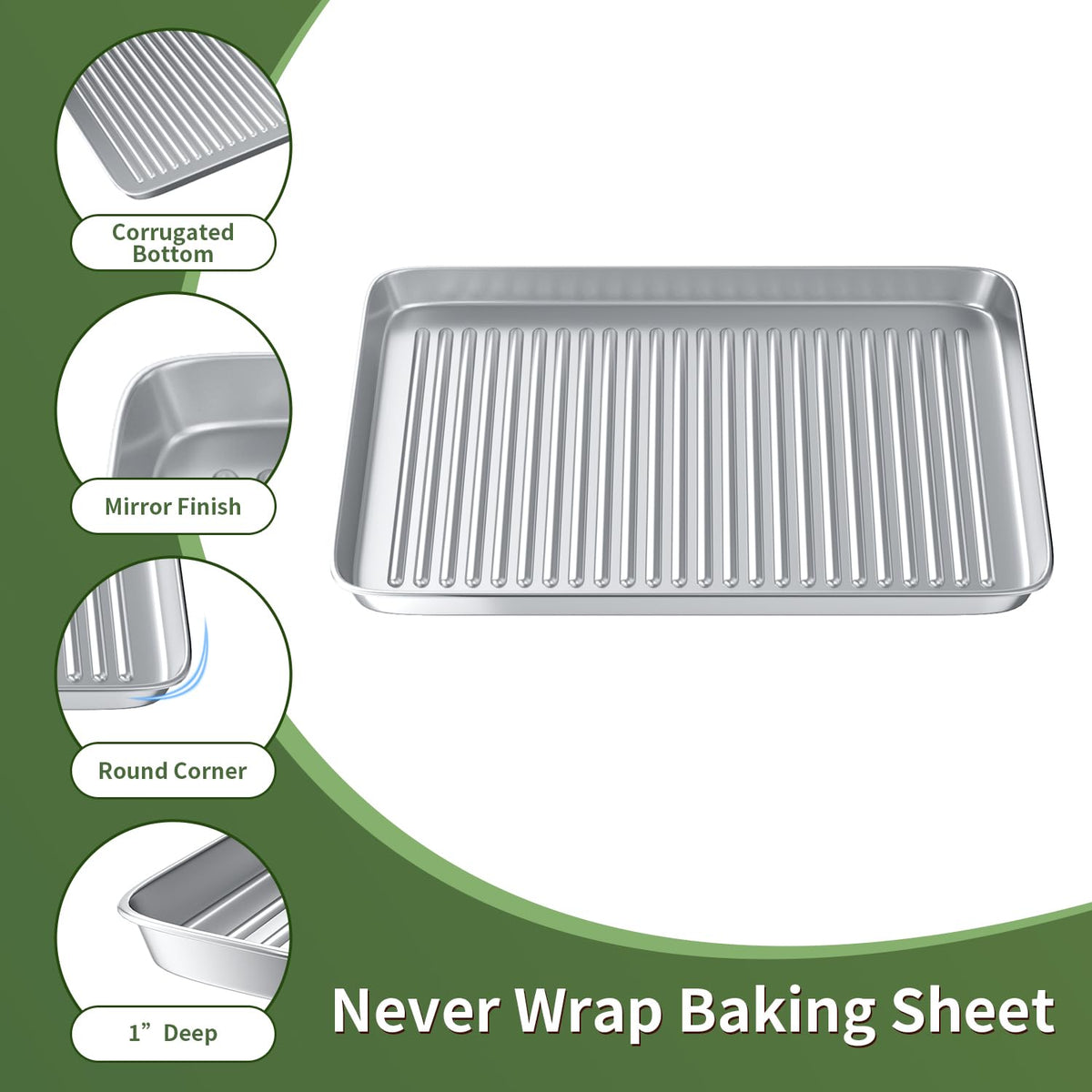 Rottay heavy-duty baking tray edge detail emphasizing reinforced rolled edge.