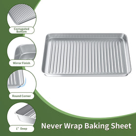 Rottay heavy-duty baking tray edge detail emphasizing reinforced rolled edge.