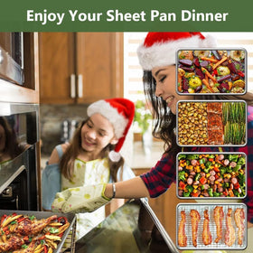 Rottay quarter baking sheet pan avoids coatings for clean cooking.