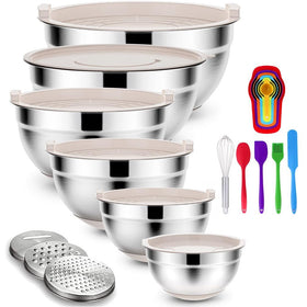 Rottay mixing bowls with airtight lids for organized prep and storage.