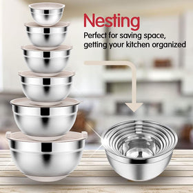 Rottay bowls feature non-slip silicone bottoms for steady prep.