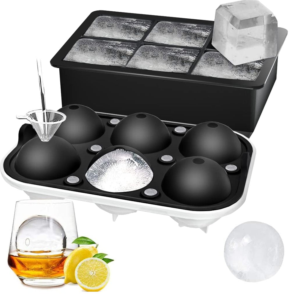 ROTTAY sphere ice balls tray with six slots for crystal-clear cooling.