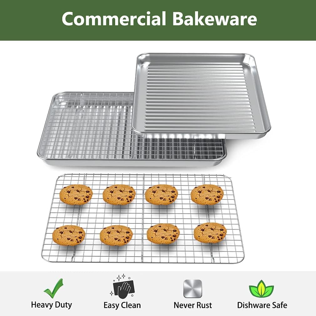ROTTAY stainless steel baking pan with corrugated bottom for easy release.