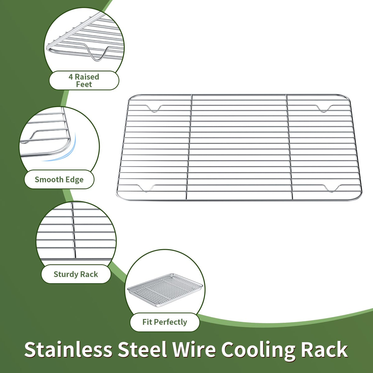 Rottay welded cooling rack closeup highlighting dense parallel wires for secure browning.