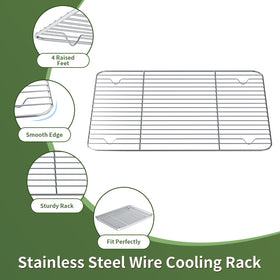 Rottay welded cooling rack closeup highlighting dense parallel wires for secure browning.