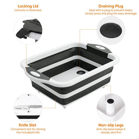 ROTTOGOON drain plug keeps juices contained while draining efficiently.