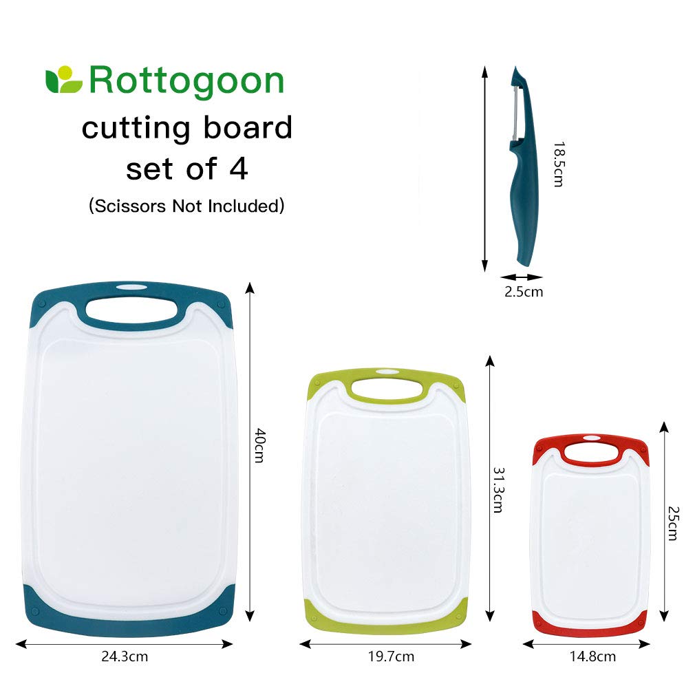 ROTTOGOON medium cutting board for precise slicing with non-slip feet.