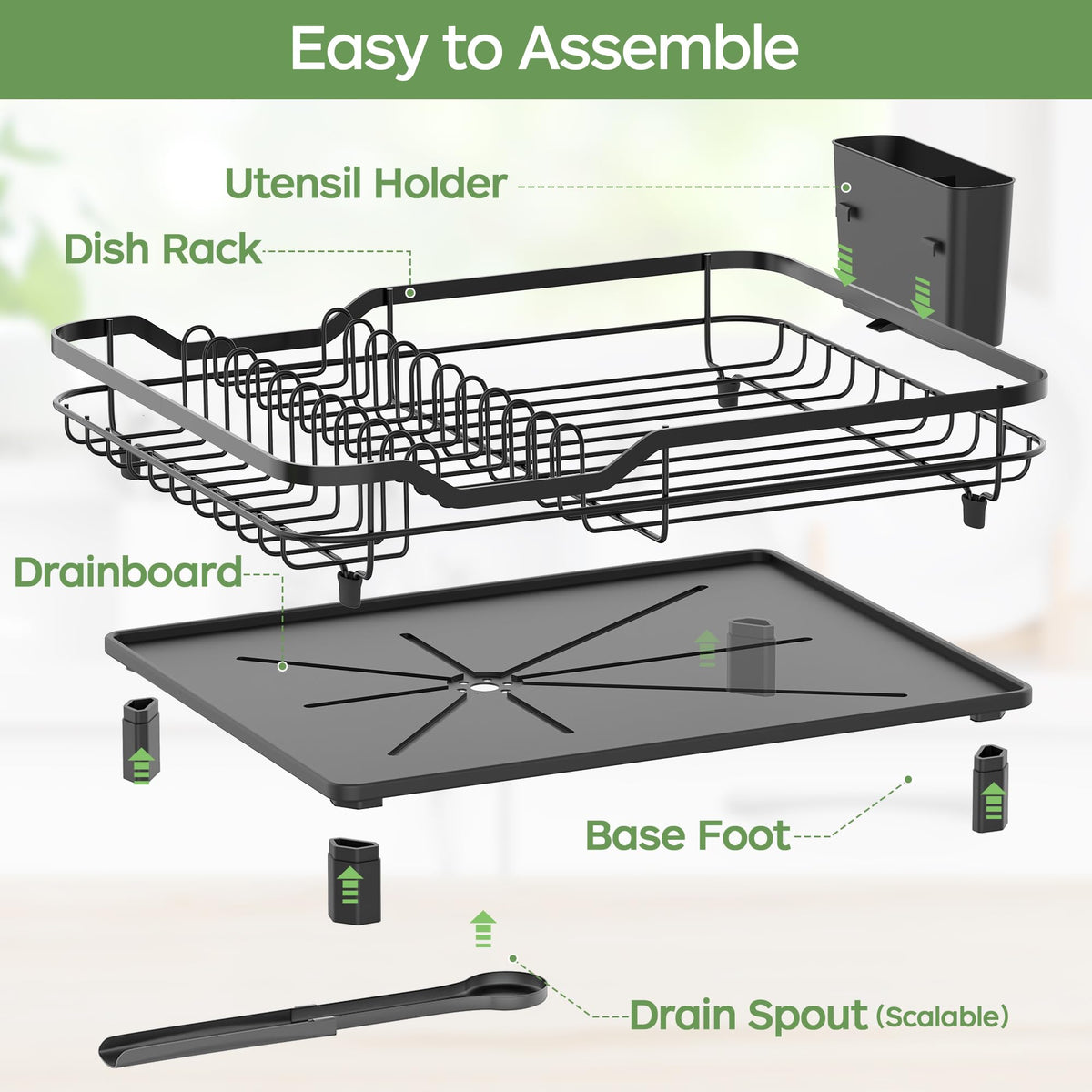 ROTTOGOON dish rack base fence prevents items from tipping during drying