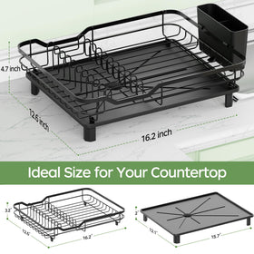 ROTTOGOON dish rack with swivel drain spout directing water into the sink