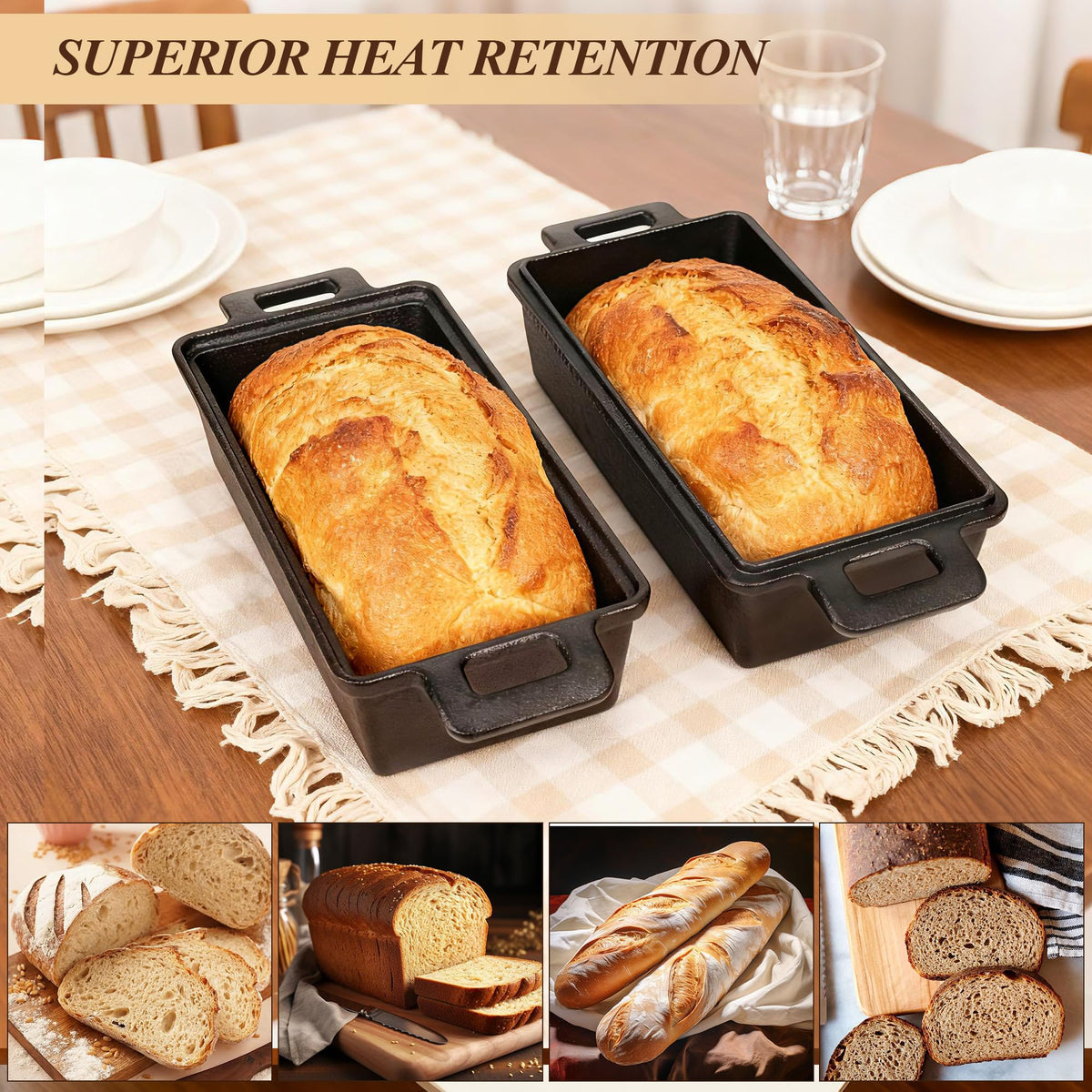 ROTTOGOON cast iron loaf pan is easy to clean and maintain seasoning