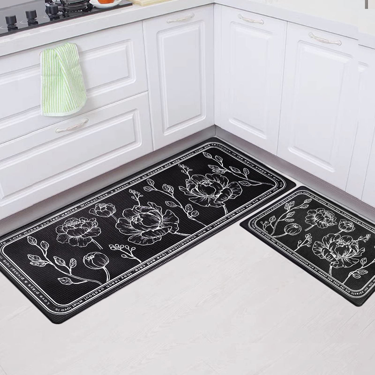 ROTTOGOON easy-clean kitchen mat with stain resistance and wipe-down maintenance.