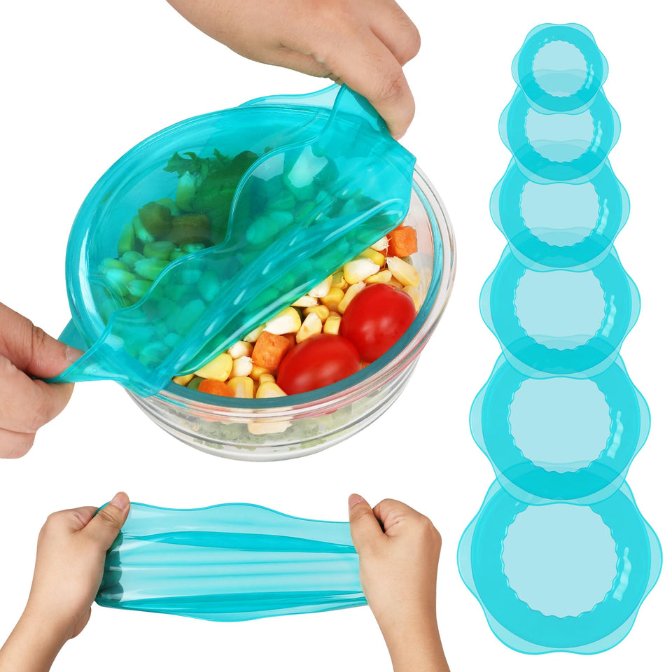 ROTTOGOON silicone stretch lids create an airtight seal on containers.