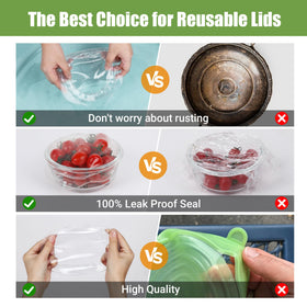 ROTTOGOON silicone stretch lids withstand microwave heating to prevent splatter