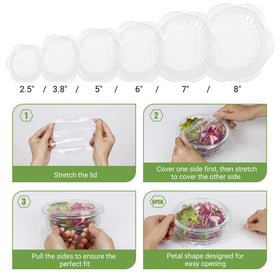 ROTTOGOON stretch lids are stackable to save kitchen space