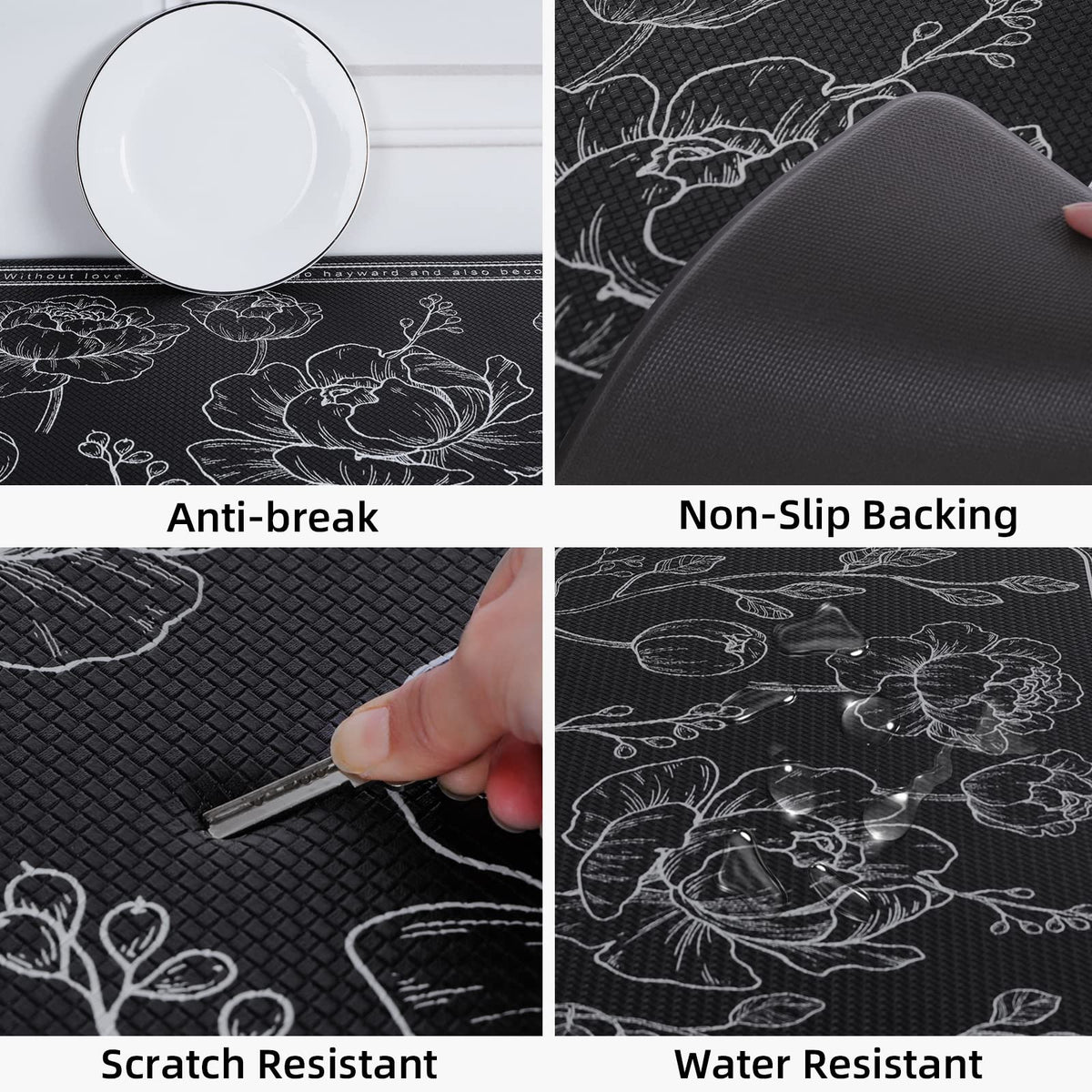 ROTTOGOON waterproof kitchen mat surface highlighting easy-clean design.
