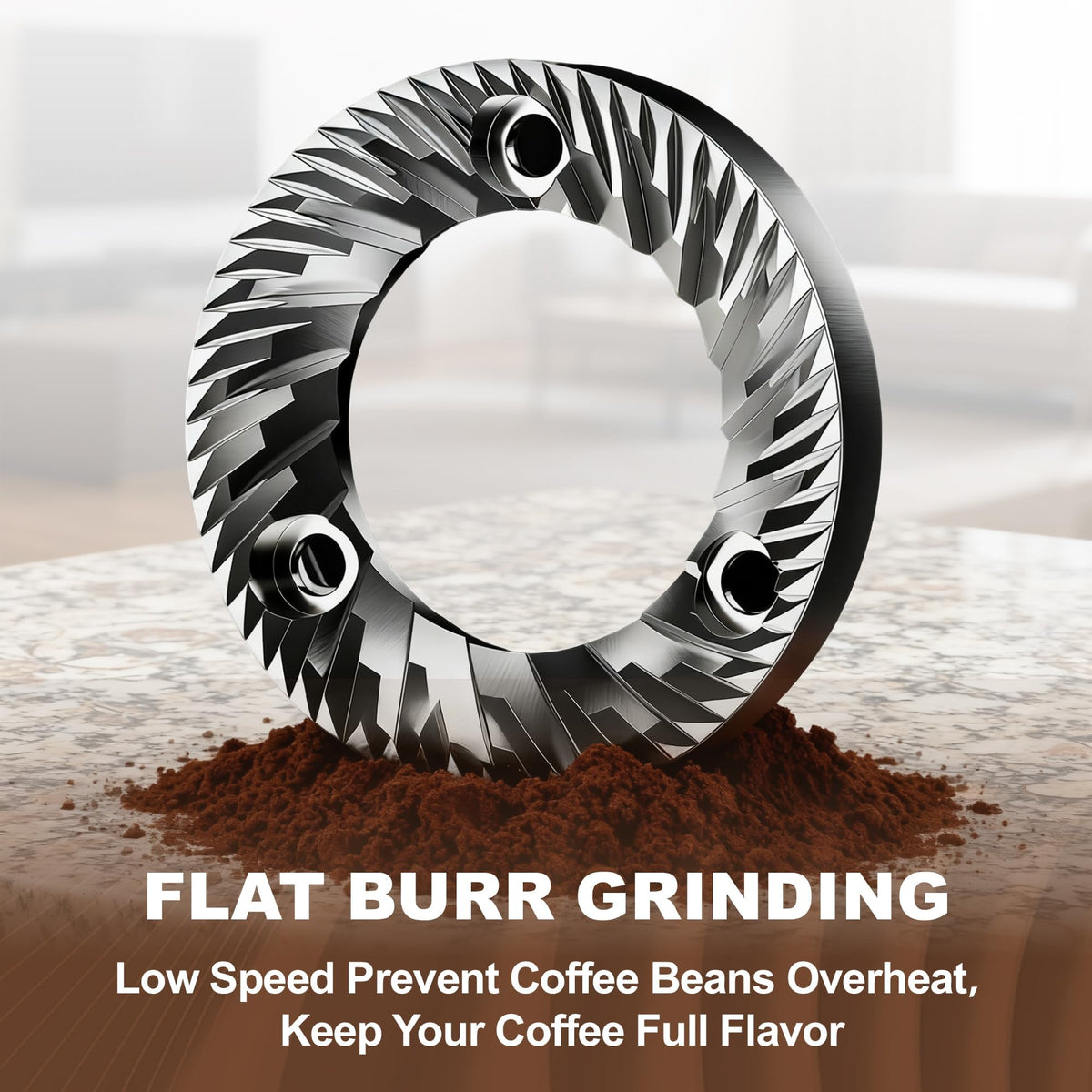 ROUNEXES grinder large hopper shows 7oz capacity for multiple cups.