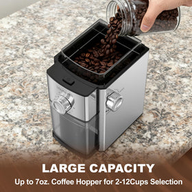ROUNEXES coffee grinder removable burr enables easy cleaning and longer lasting performance.
