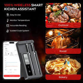 ROUUO 2000mAh battery with smart alerts for timed cooking.