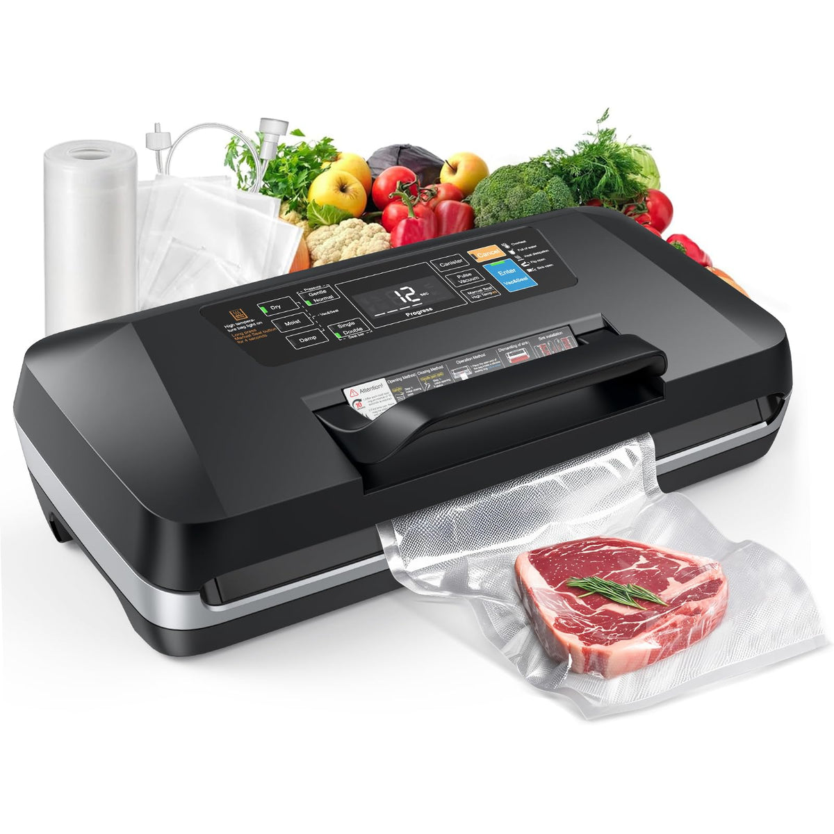 ROUUO 95kPa vacuum sealer front view for long-lasting freshness