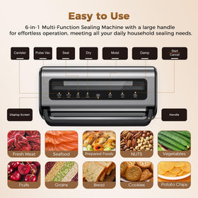 ROUUO built-in cutter for custom bag sizes and quick prep