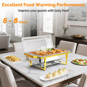 ROVSUN chafing dish rolled-edge detail helps safe handling and easy cleaning.