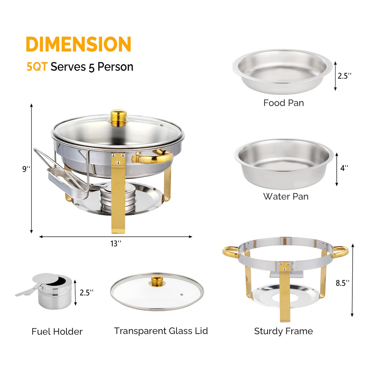 ROVSUN complete chafing dish display ready for catering events