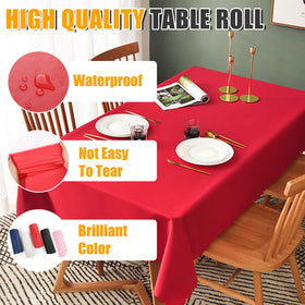 RowinsyDD 54in-wide tablecloth laid on table for eight-foot coverage