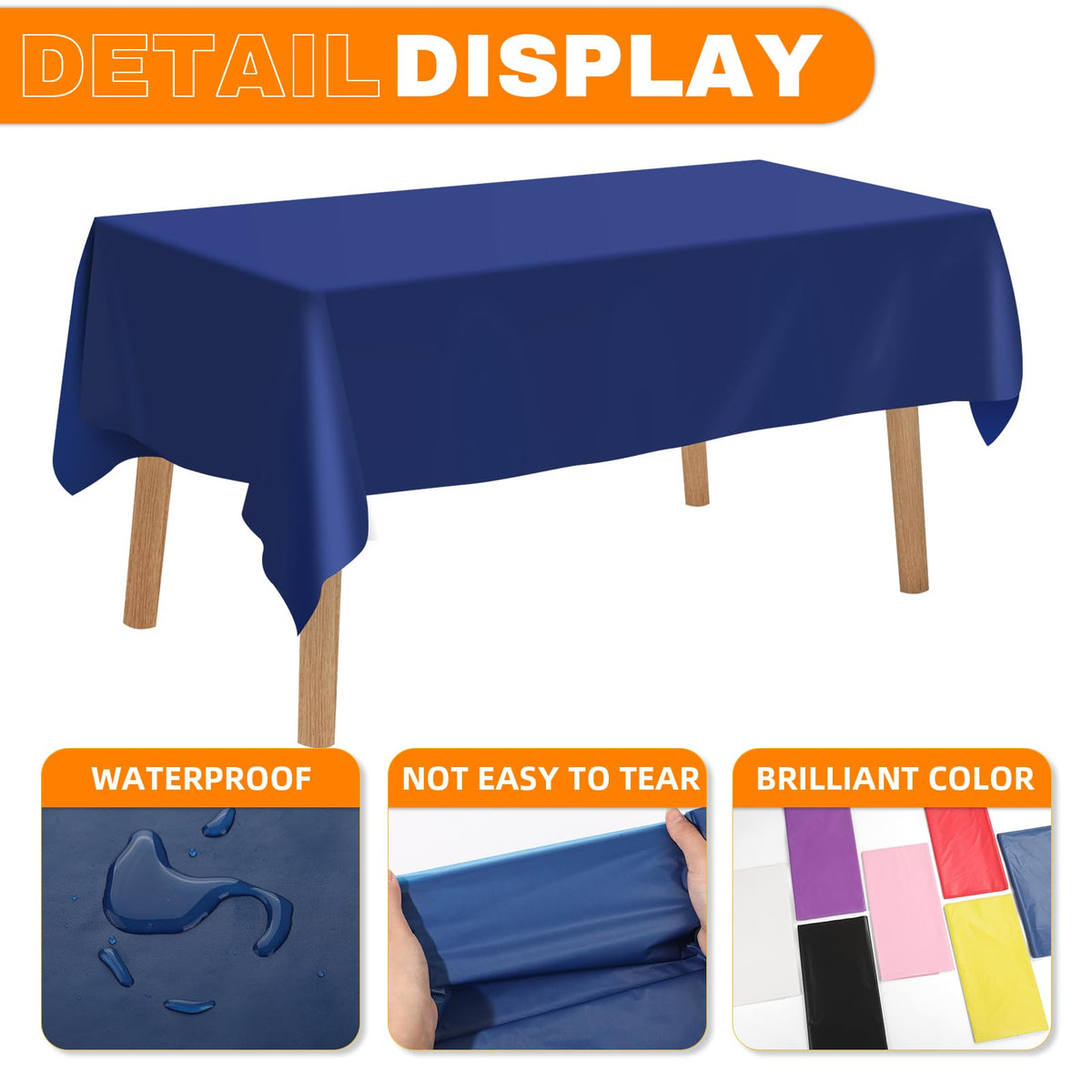 RowinsyDD disposable plastic tablecloth enables quick cleanup after meals