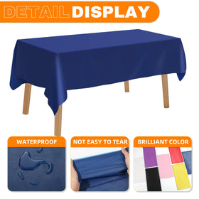 RowinsyDD disposable plastic tablecloth enables quick cleanup after meals
