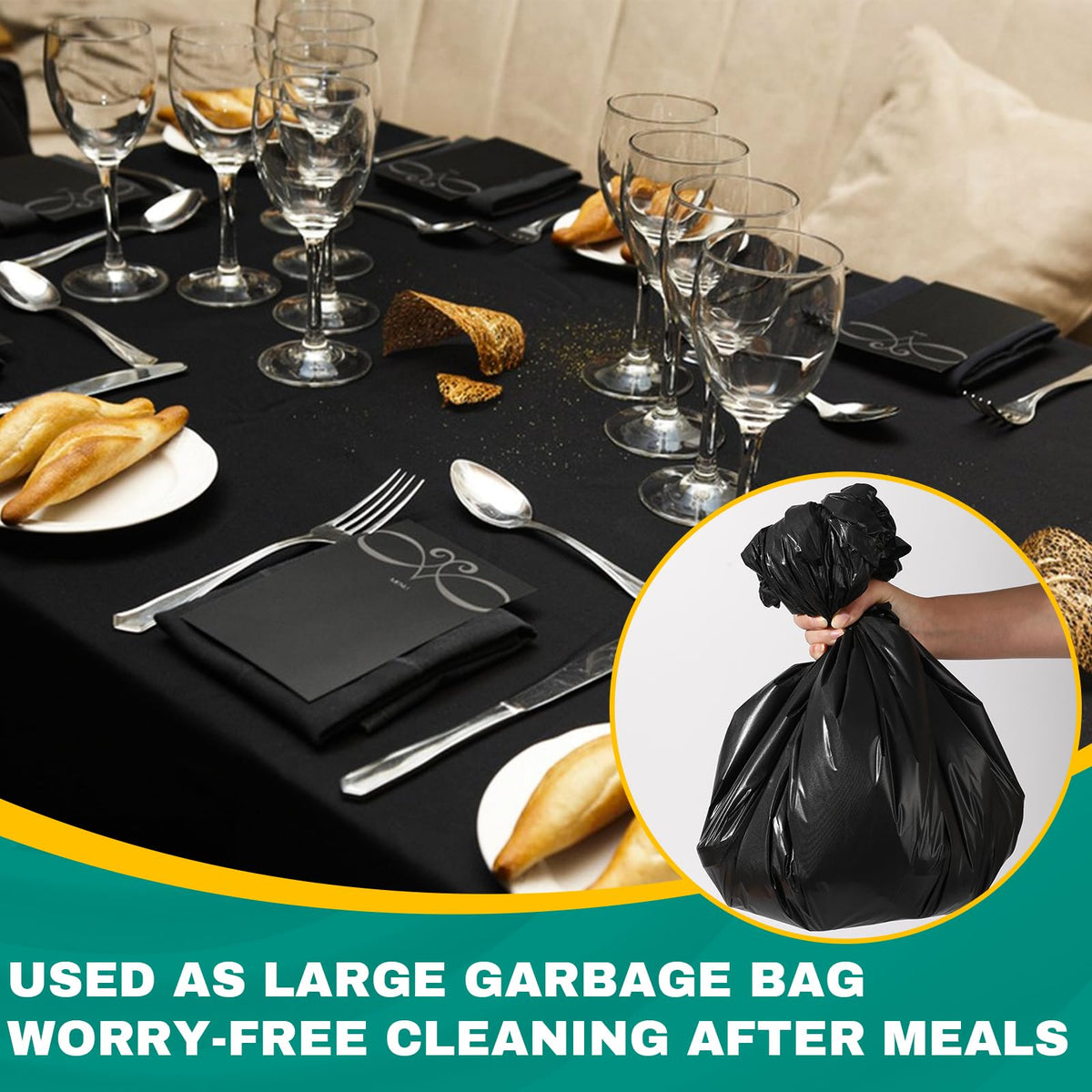 RowinsyDD disposable tablecloth set makes outdoor weddings neater
