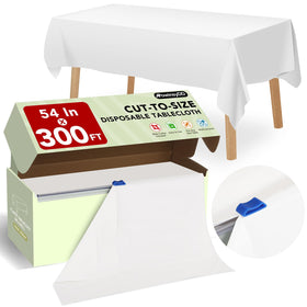 RowinsyDD 54-inch by 300-foot table cover roll with slide cutter.