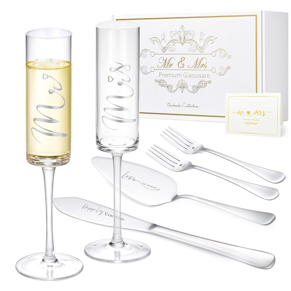ROXBURGH wedding cake knife and server set with gift box for elegant celebrations
