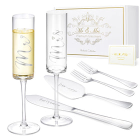 ROXBURGH wedding cake knife and server set with gift box for elegant celebrations