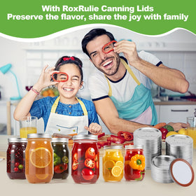 RoxRulie 150-piece set supports home canners with versatile lid options.